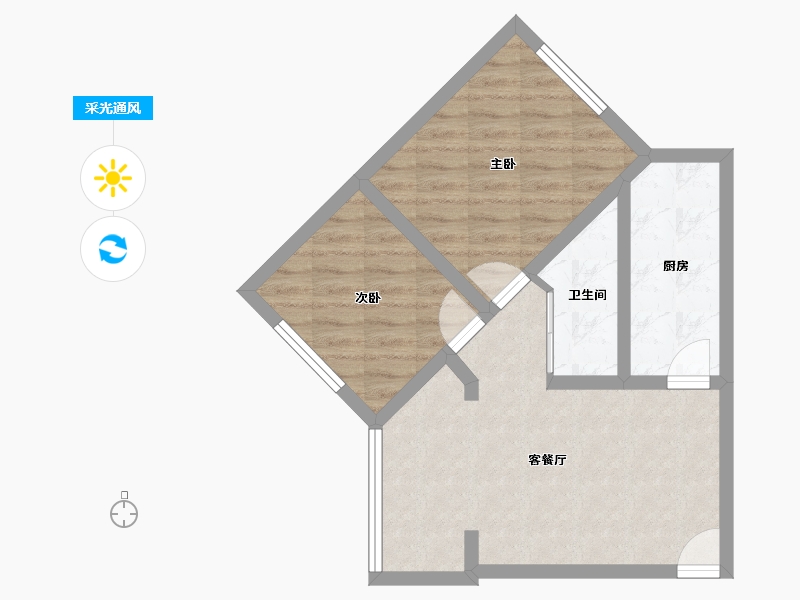 四川省-成都市-沙子堰西巷小区-69.86-户型库-采光通风