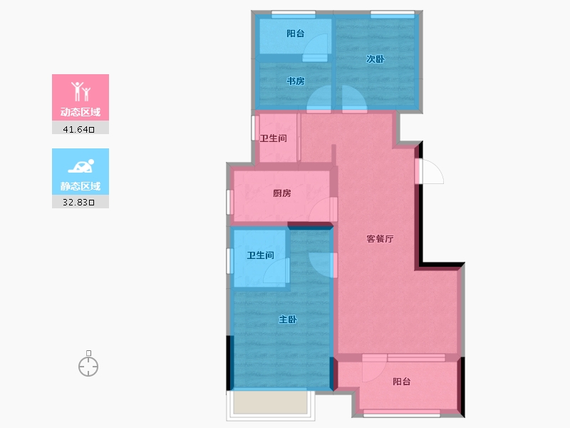 山东省-青岛市-昆仑樾-68.00-户型库-动静分区