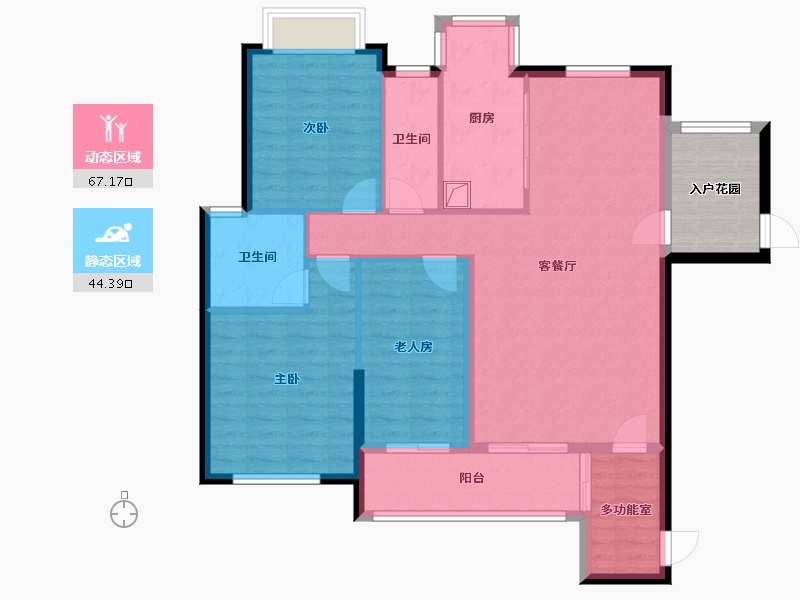 广东省-江门市-万冠雅廷湾-108.40-户型库-动静分区