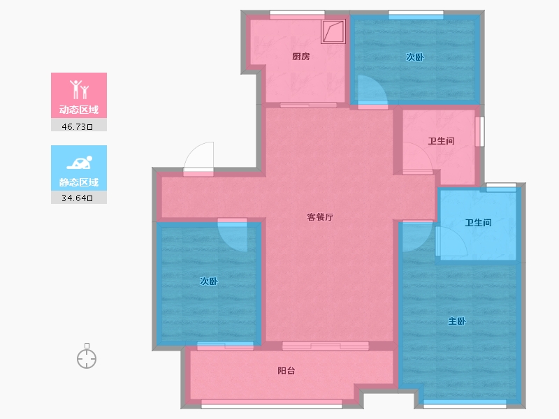 河北省-沧州市-颐和尚城四区-83.67-户型库-动静分区