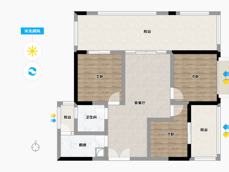 云南省-临沧市-强力源1期-74.00-户型库-采光通风