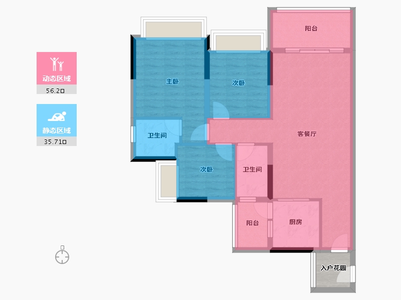 广东省-阳江市-嘉宝花园-85.00-户型库-动静分区