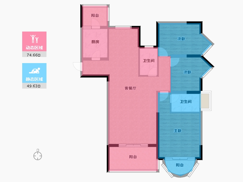 云南省-昆明市-华都花园A区-117.00-户型库-动静分区