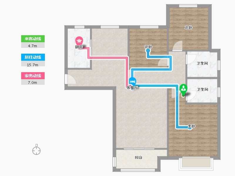 河南省-郑州市-阳光城-9号院-107.93-户型库-动静线