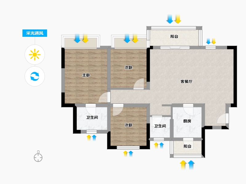 四川省-成都市-大发融悦和府-90.10-户型库-采光通风