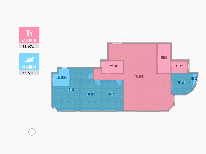 重庆-重庆市-香港置地启元-132.00-户型库-动静分区