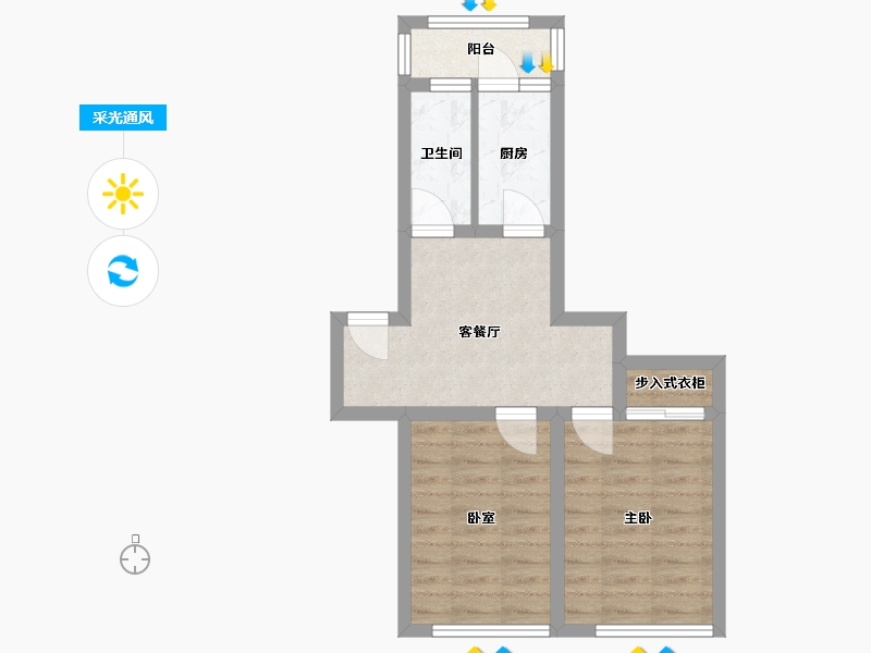 辽宁省-沈阳市-李官小区-46.00-户型库-采光通风