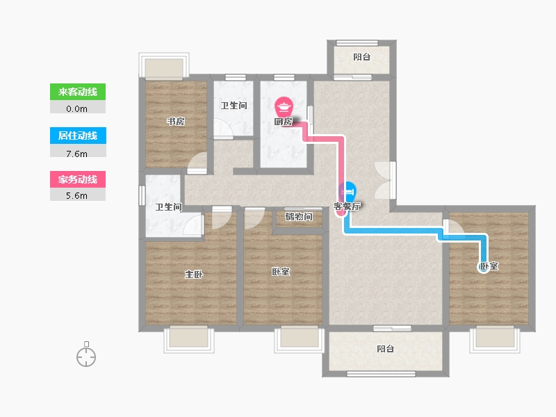 江苏省-盐城市-幸福1号公馆-120.00-户型库-动静线