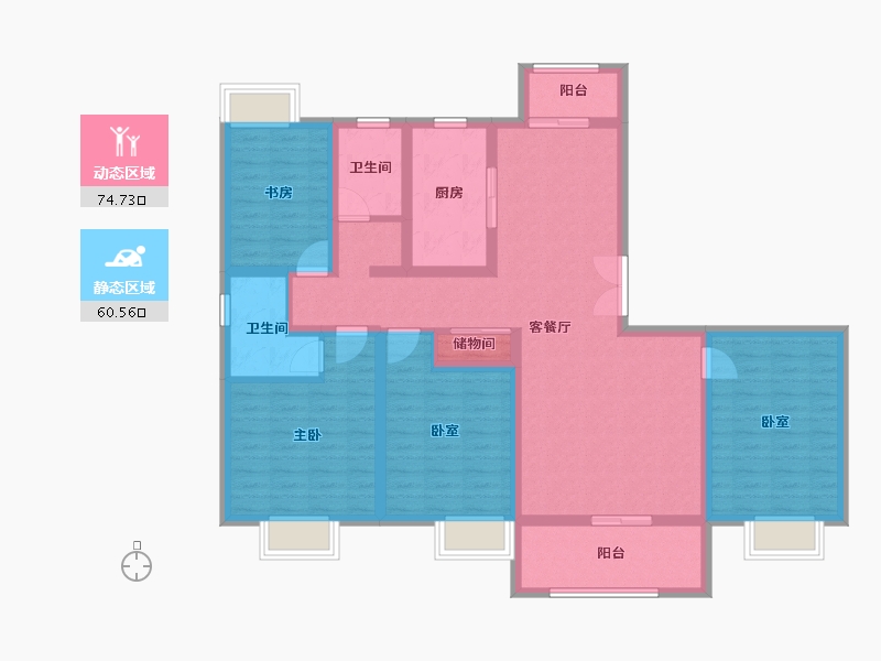 江苏省-盐城市-幸福1号公馆-120.00-户型库-动静分区