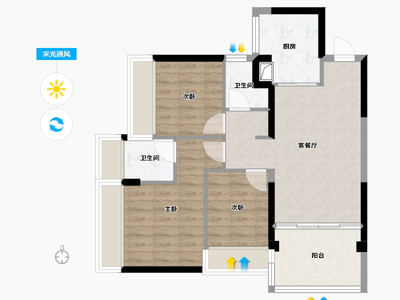 广东省-深圳市-壹城中心10区-80.00-户型库-采光通风