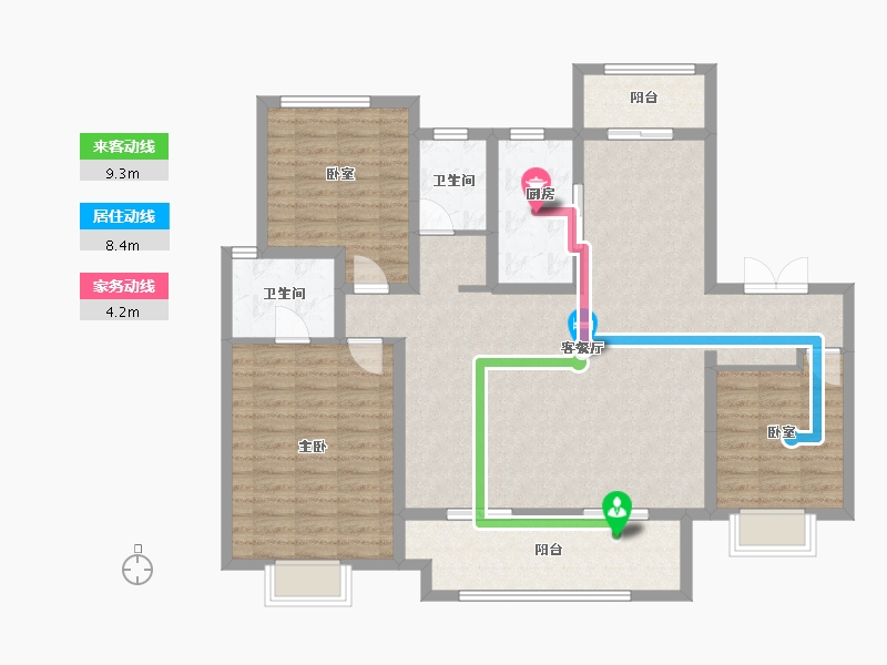 四川省-眉山市-领地凯旋国际公馆-119.20-户型库-动静线