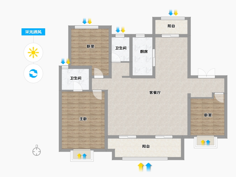 四川省-眉山市-领地凯旋国际公馆-119.20-户型库-采光通风