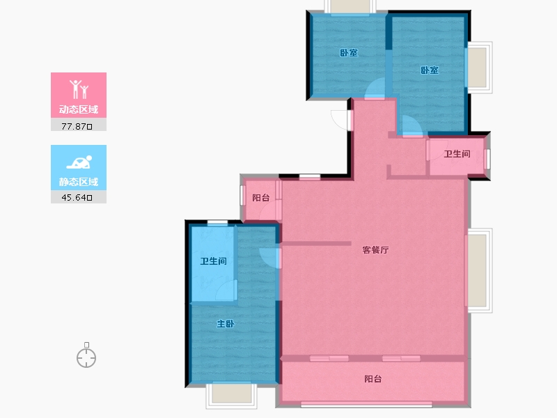 云南省-昆明市-万达中央公园-120.80-户型库-动静分区