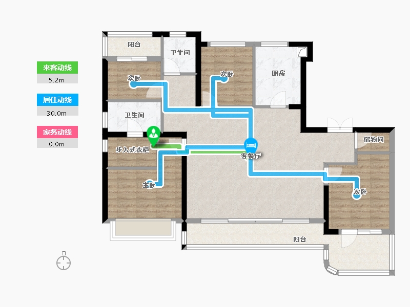 陕西省-西安市-中粮悦著·云廷-111.81-户型库-动静线