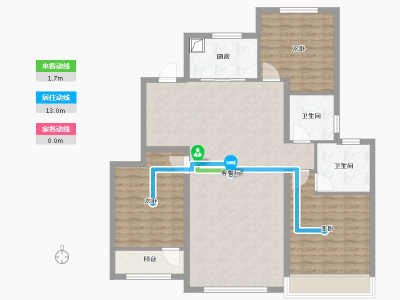 山东省-滨州市-财金绿城桂语朝阳-104.00-户型库-动静线