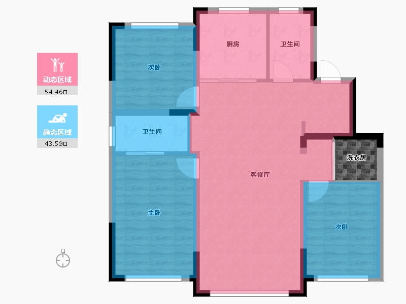 吉林省-松原市-萨日朗学府-91.44-户型库-动静分区