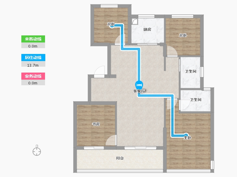 浙江省-绍兴市-卧龙·石泗里-94.65-户型库-动静线