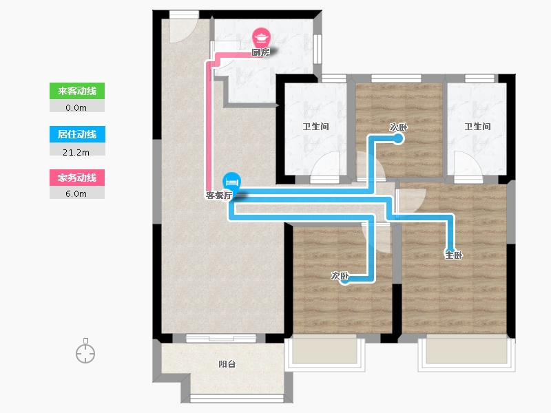 河南省-郑州市-美的智慧城·锦樾-79.20-户型库-动静线