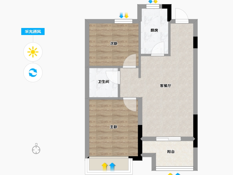 浙江省-嘉兴市-工联·云悦府-50.74-户型库-采光通风