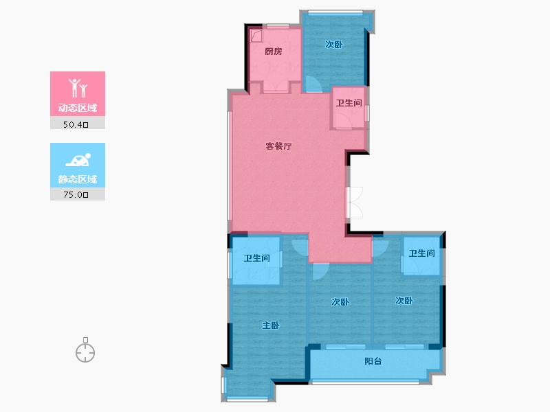 福建省-福州市-海湾润城Ⅱ期-113.60-户型库-动静分区