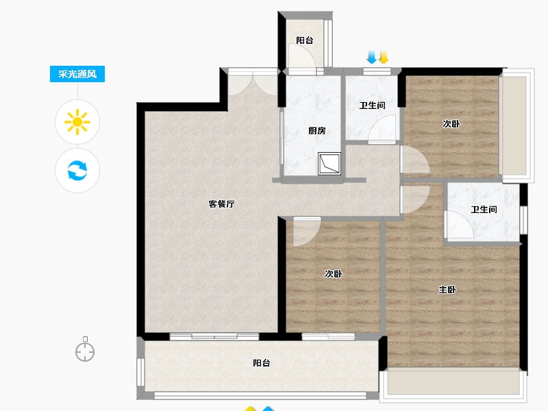 广东省-深圳市-凌云华府-100.00-户型库-采光通风