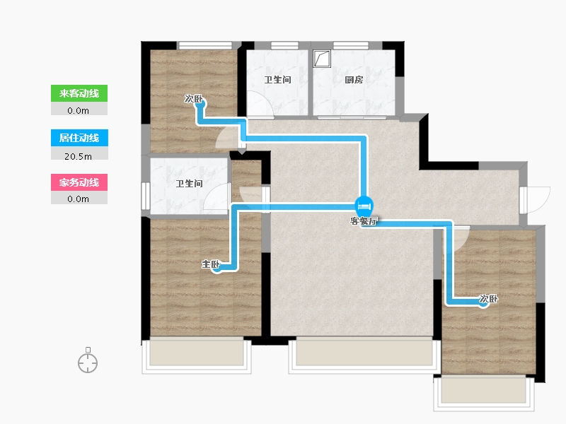 山东省-淄博市-中海观园云境-78.96-户型库-动静线