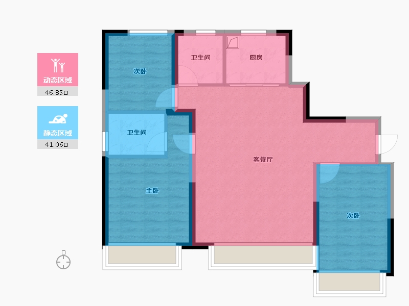 山东省-淄博市-中海观园云境-78.96-户型库-动静分区