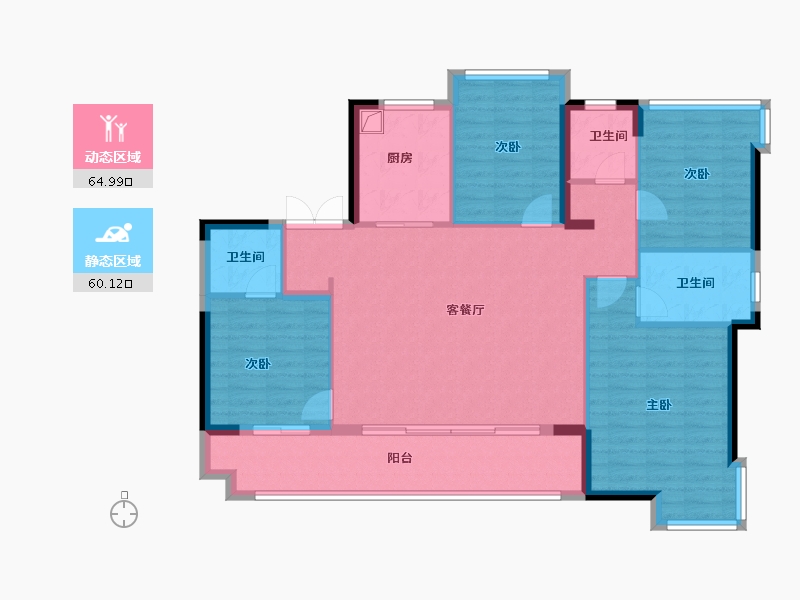 福建省-福州市-海湾润城Ⅱ期-113.60-户型库-动静分区