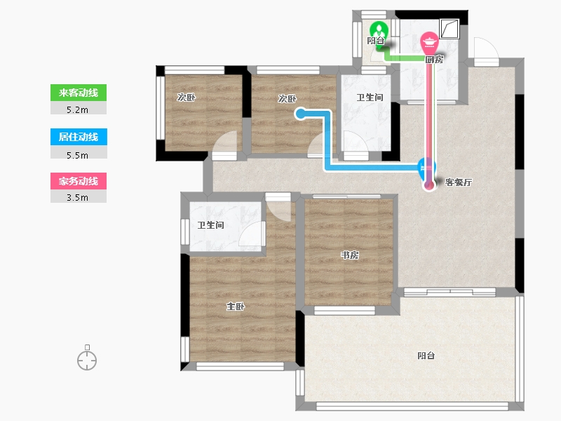 贵州省-贵阳市-清鸥十三樾-78.40-户型库-动静线