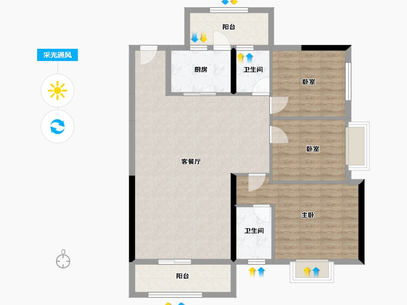 广东省-韶关市-裕景家园-96.22-户型库-采光通风