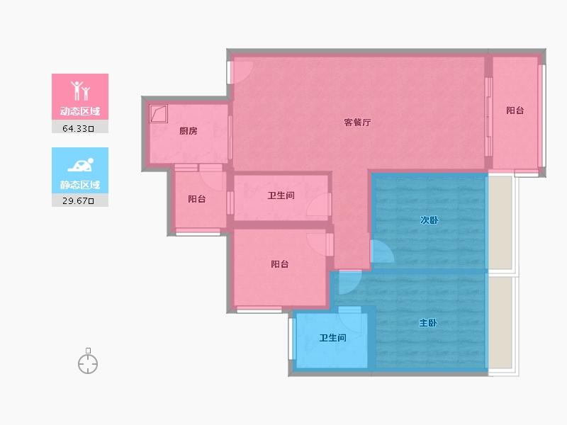 广东省-佛山市-禅城城建·春风里-83.20-户型库-动静分区