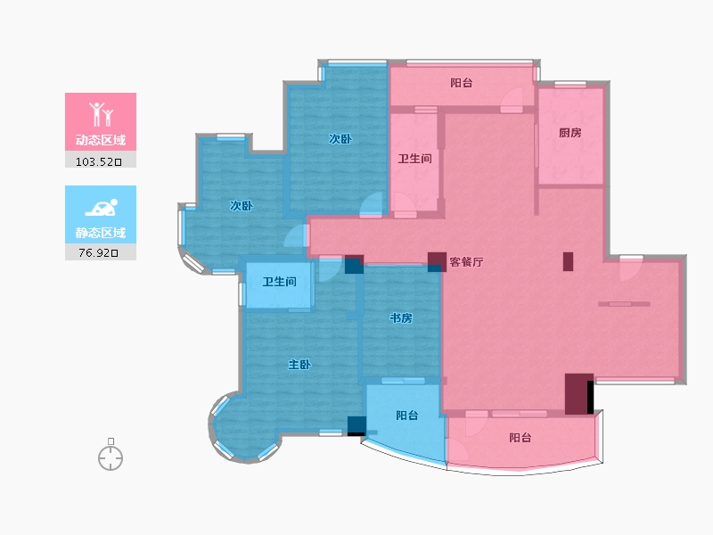 浙江省-温州市-德雅花园-104.00-户型库-动静分区