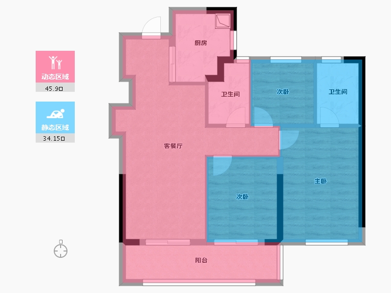 福建省-宁德市-富春云玺-71.20-户型库-动静分区