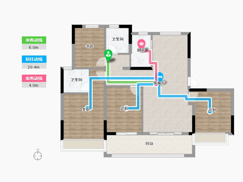 浙江省-绍兴市-上品学府-108.55-户型库-动静线