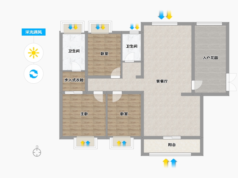 湖南省-常德市-十里外滩-善瑞府-104.00-户型库-采光通风