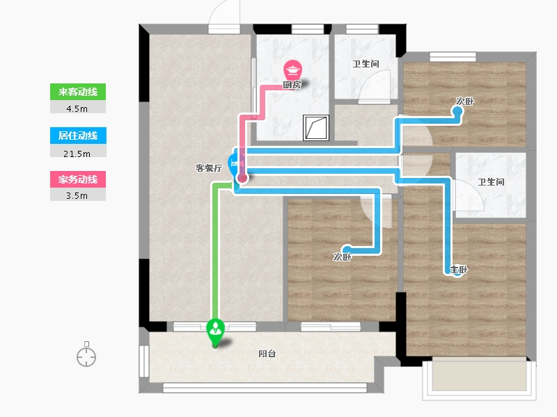 浙江省-嘉兴市-工联·云悦府-73.23-户型库-动静线