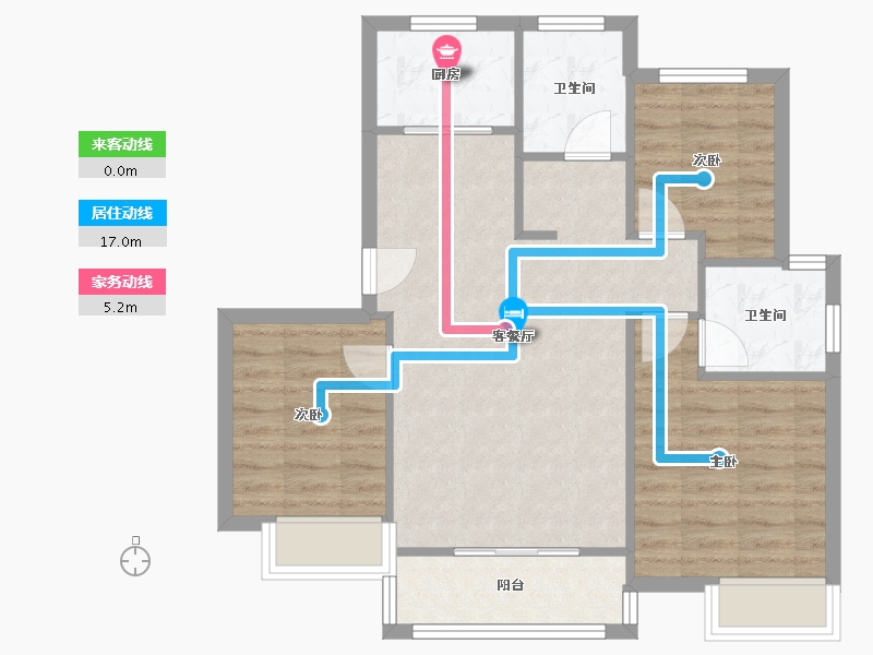 浙江省-嘉兴市-硖北里二期-102.00-户型库-动静线