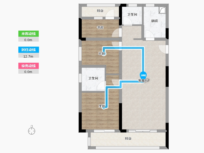 河南省-郑州市-美的智慧城·锦樾-86.40-户型库-动静线