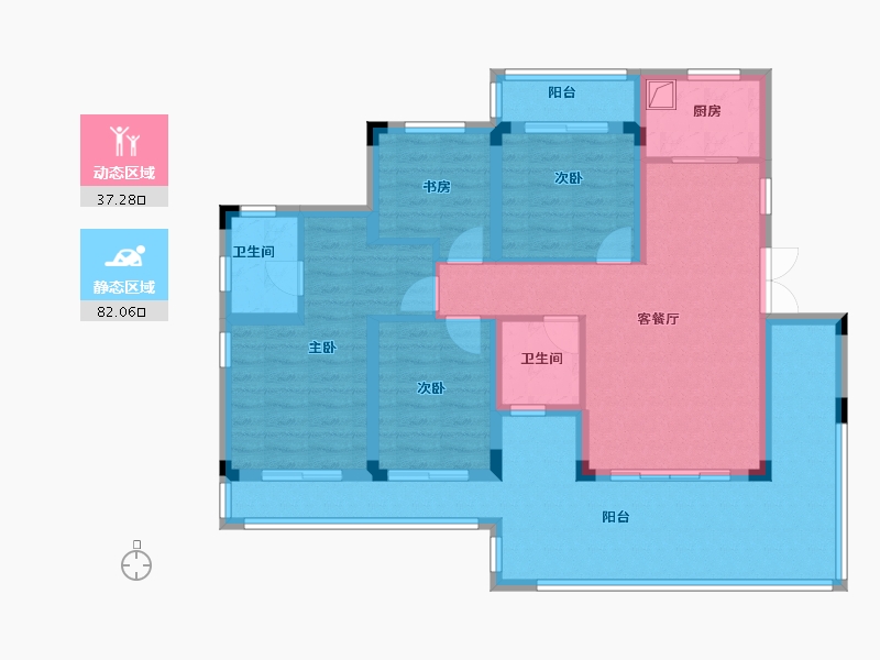 浙江省-绍兴市-上品学府-105.60-户型库-动静分区