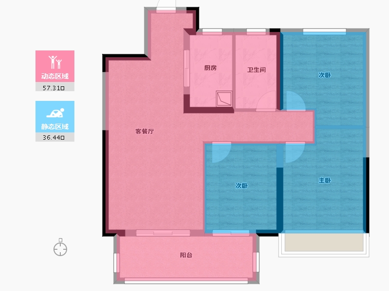 江苏省-徐州市-大华梧桐院(岚翠)-84.01-户型库-动静分区