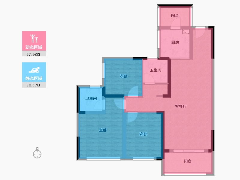 四川省-南充市-东华国际-84.90-户型库-动静分区