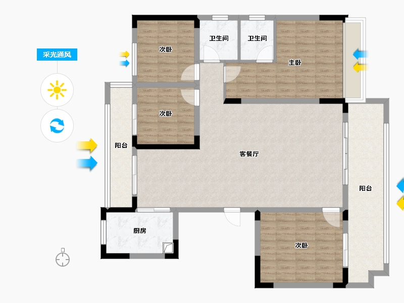 河南省-周口市-希尔顿逸林府-130.00-户型库-采光通风