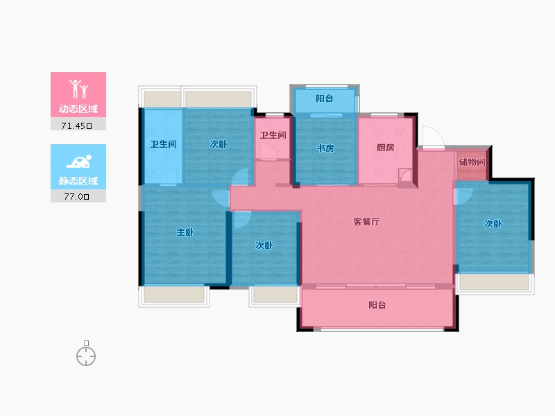 湖南省-株洲市-株洲建发缦云-134.45-户型库-动静分区