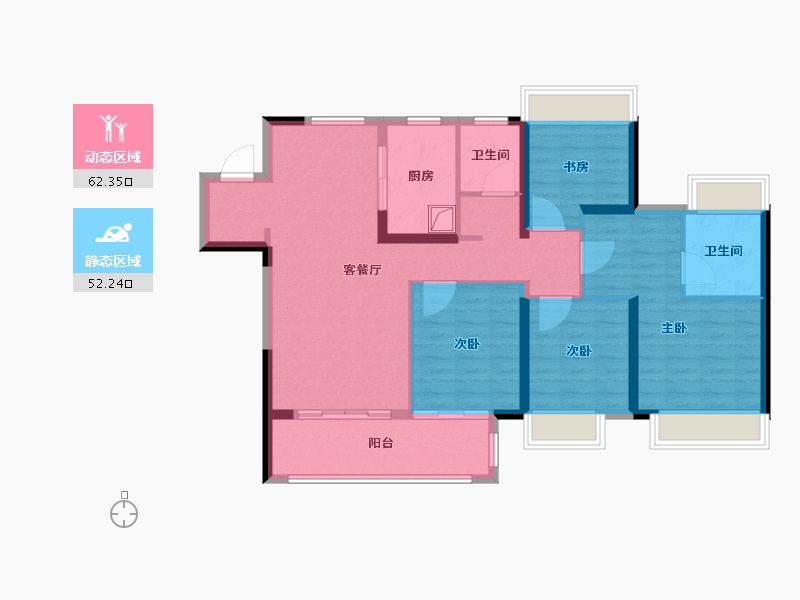 江苏省-徐州市-大华梧桐院(岚翠)-102.41-户型库-动静分区