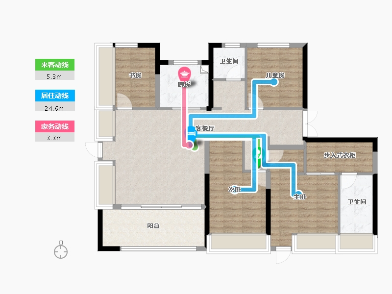 陕西省-西安市-沣业·琅樾府-109.61-户型库-动静线