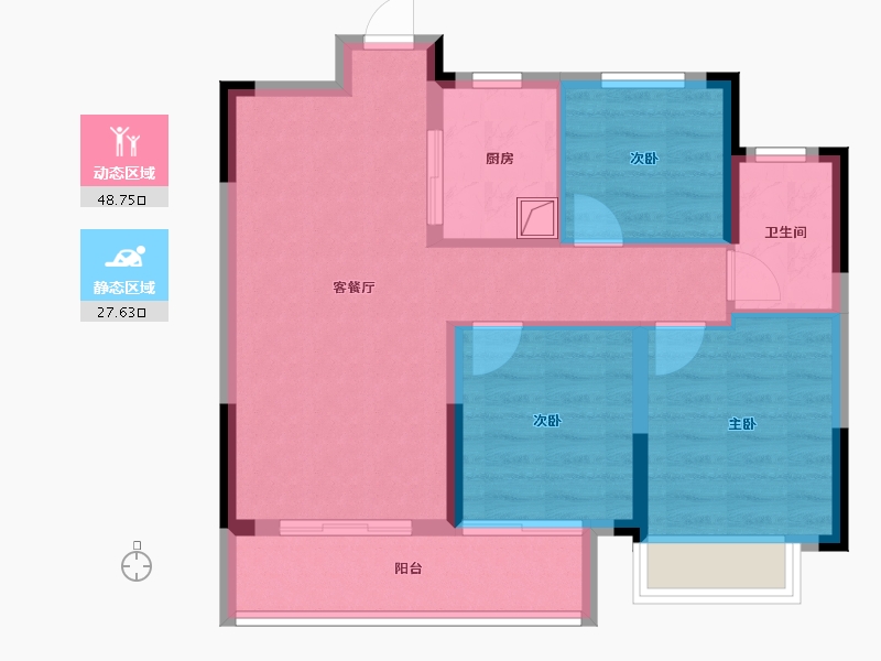 浙江省-绍兴市-蓝城·剡江莲园-67.95-户型库-动静分区