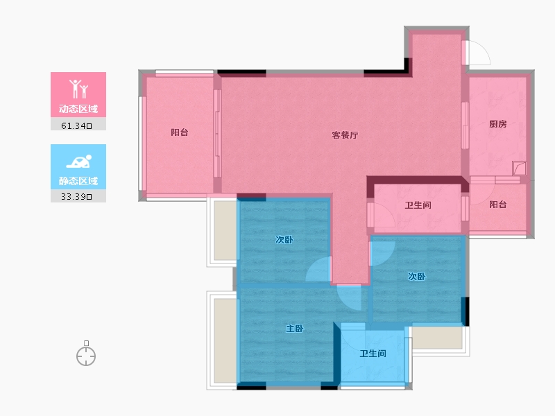 贵州省-贵阳市-广大丽城耀境三组团-84.00-户型库-动静分区