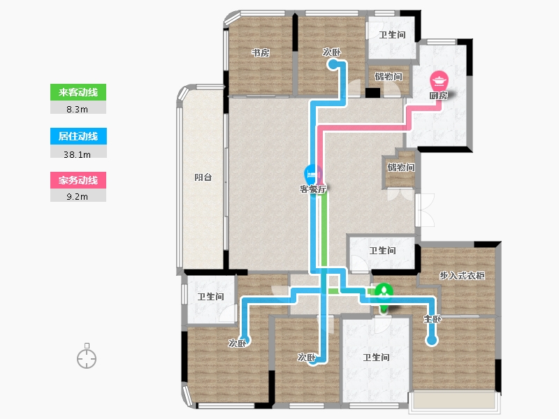 浙江省-杭州市-滨江潮语鸣翠轩-194.00-户型库-动静线