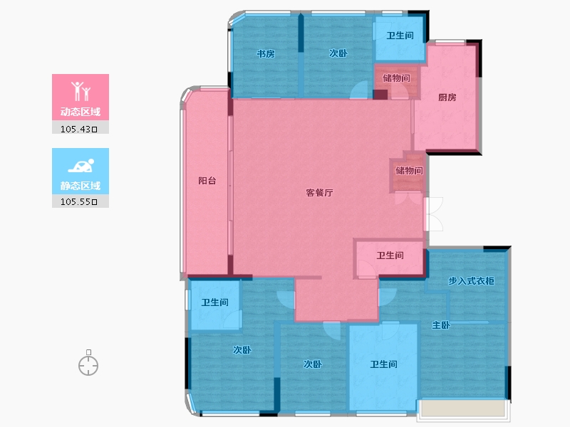 浙江省-杭州市-滨江潮语鸣翠轩-194.00-户型库-动静分区