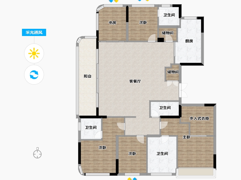 浙江省-杭州市-滨江潮语鸣翠轩-194.00-户型库-采光通风